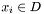 $x_i \in D$