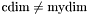 $\textrm{cdim} \neq \textrm{mydim}$