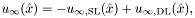 \[ u_\infty(\hat x) = -u_{\infty,\mathrm{SL}}(\hat x) + u_{\infty,\mathrm{DL}}(\hat x), \]